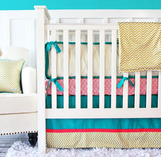 Caden Lane Gold Chevron Crib Bedding 