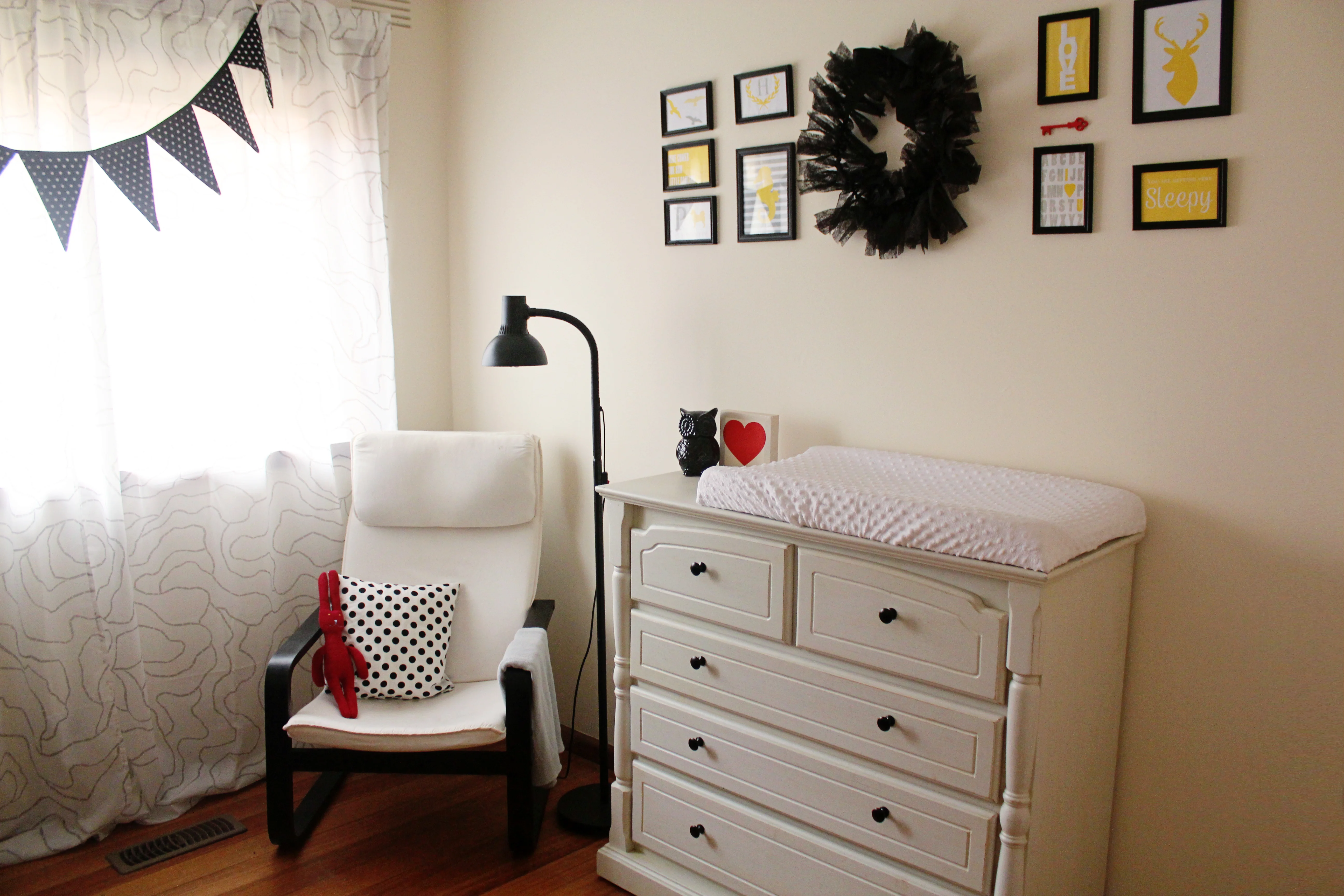 Boy Black, White and Yellow Nursery