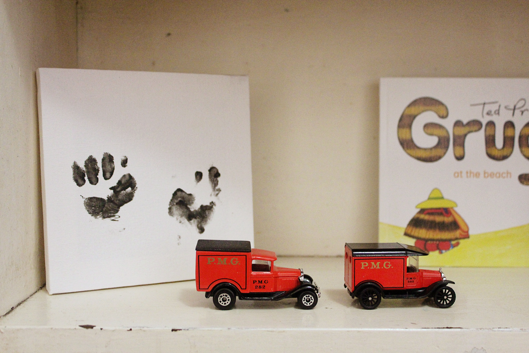 Boy Black, White and Yellow Nursery Trucks