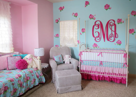 pink and blue baby room