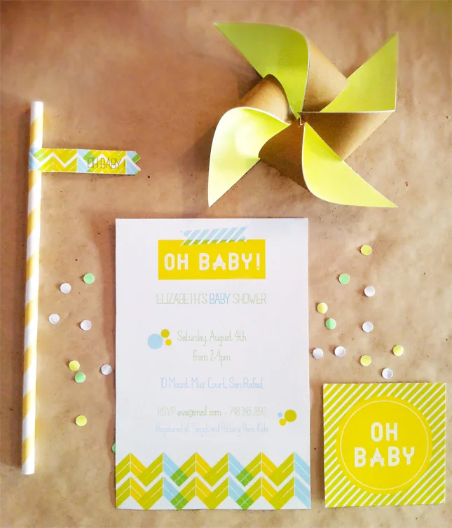 Neon Yellow Baby Shower Printables