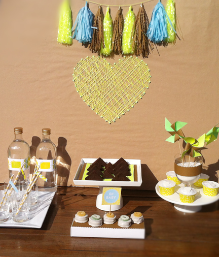Neon Yellow Baby Shower Sweets Table