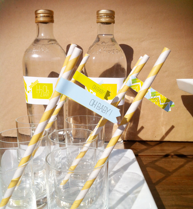 Neon Yellow Baby Shower Pixie Straws