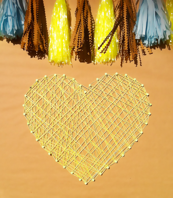 Neon Yellow Baby Shower Heart