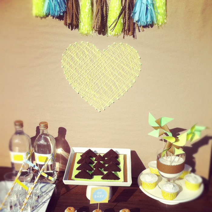 Neon Yellow Baby Shower Sweets Table