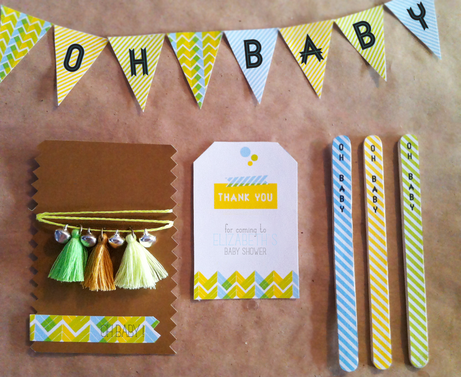 Neon Yellow Baby Shower Banner Pennant