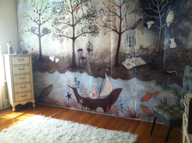 Girl Enchanted Forest Nursery Anthropologie Wallpaper
