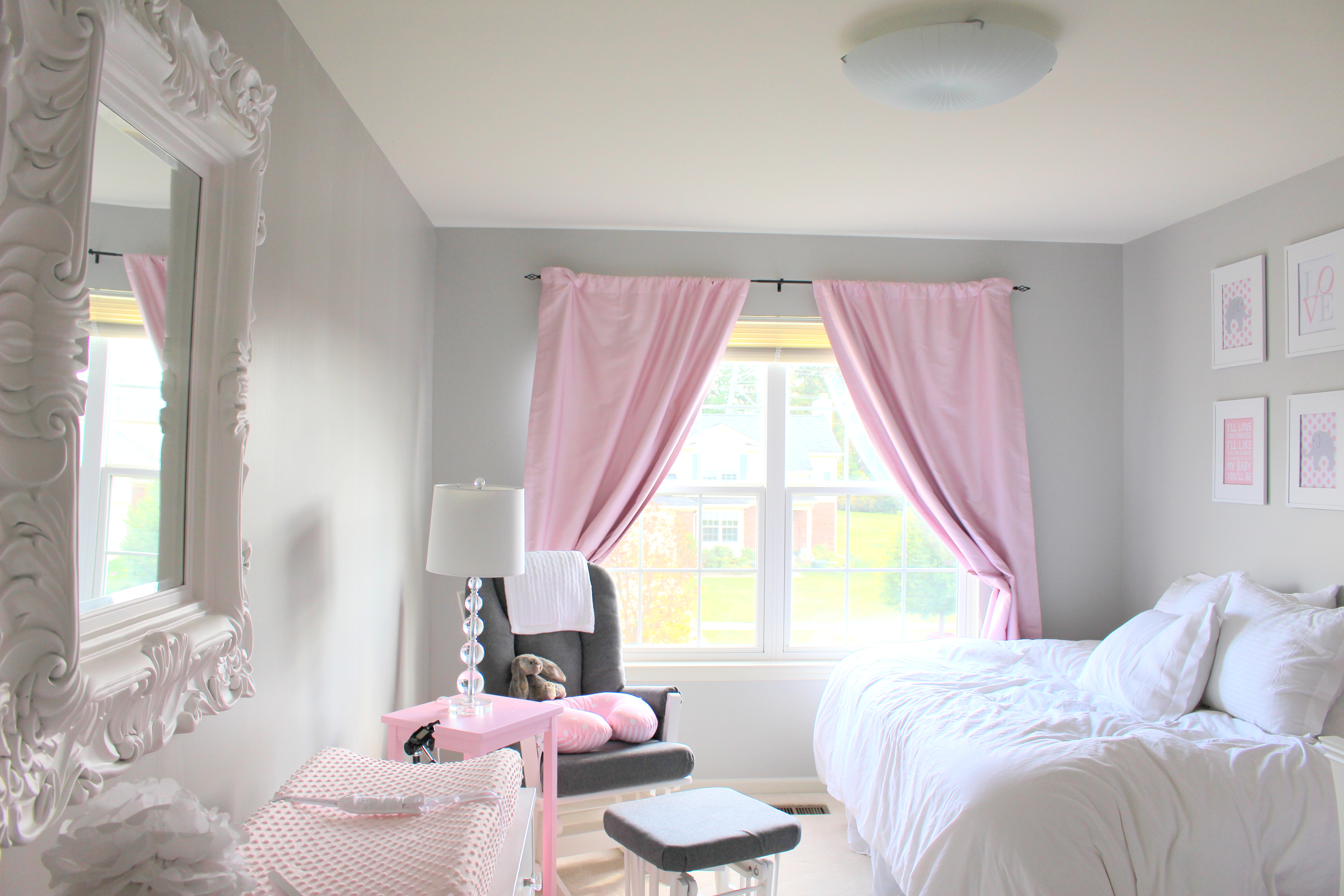 Satin Pink Curtains