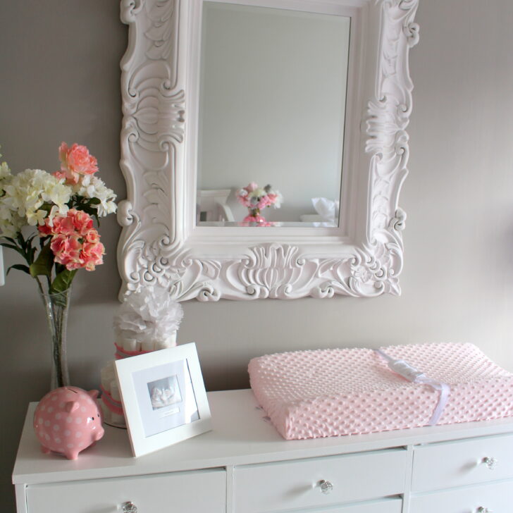 Vintage Mirror & Repainted Dresser