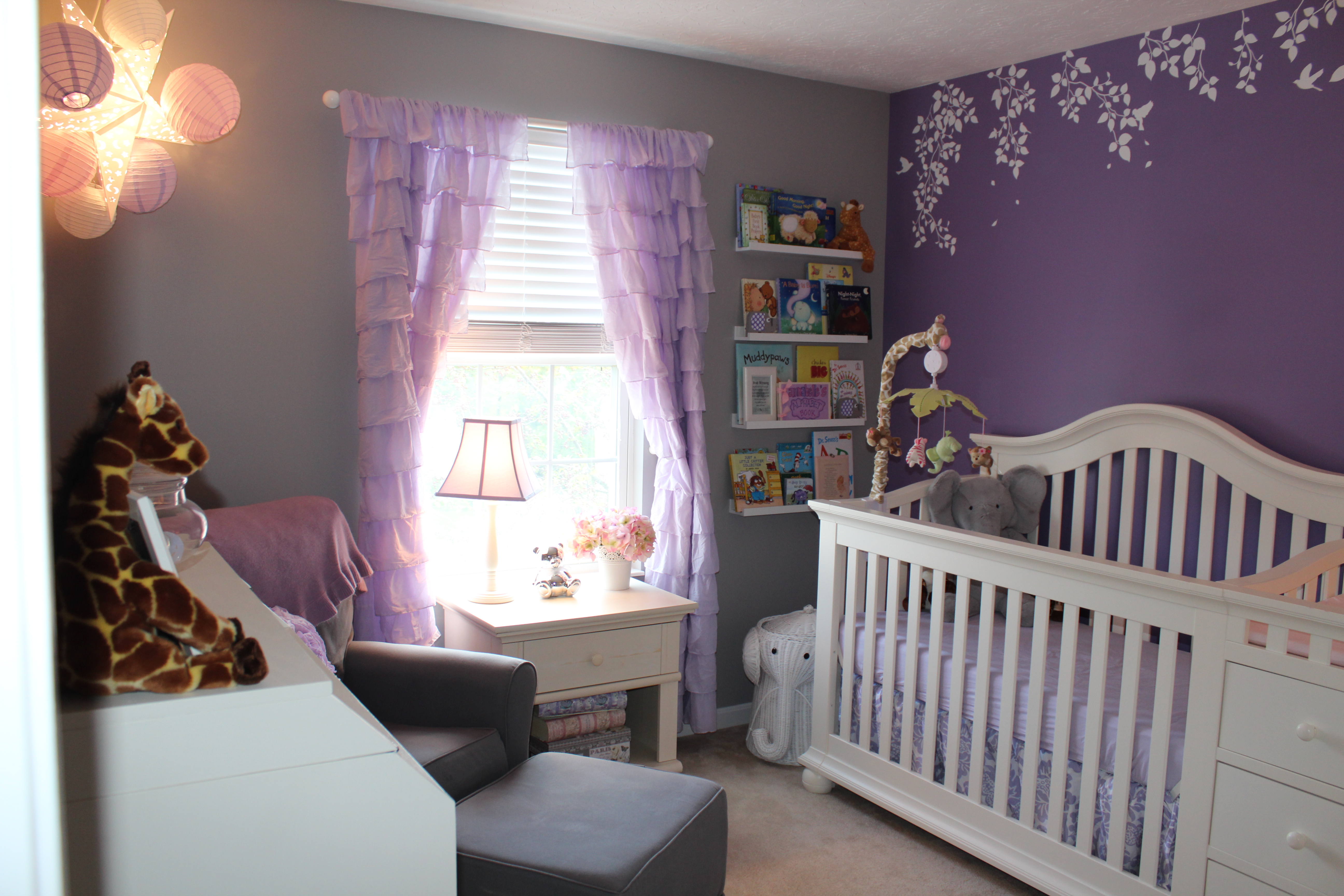 Lavender Girl Nursery Room View
