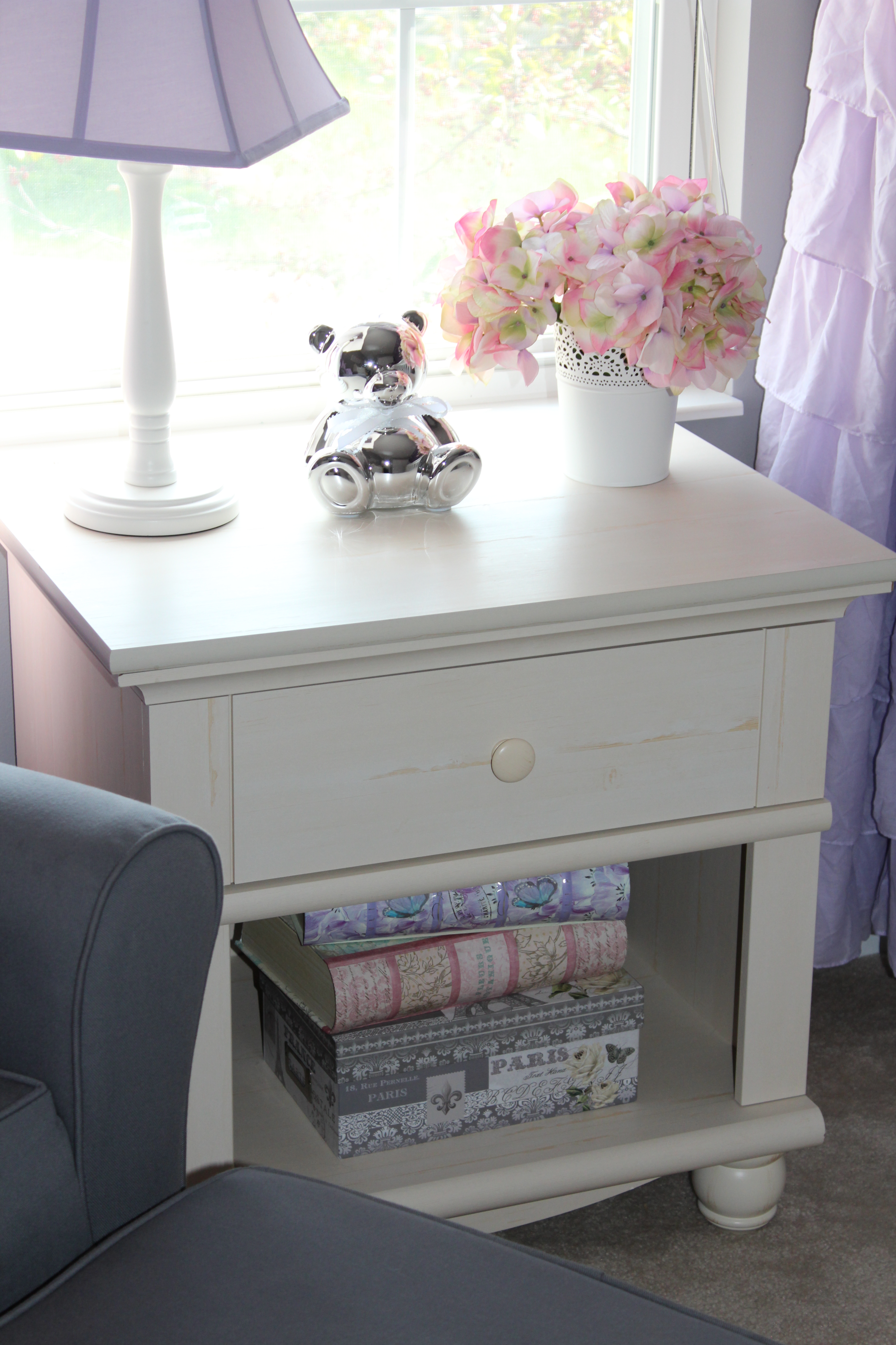 Lavender Girl Nursery Side Table