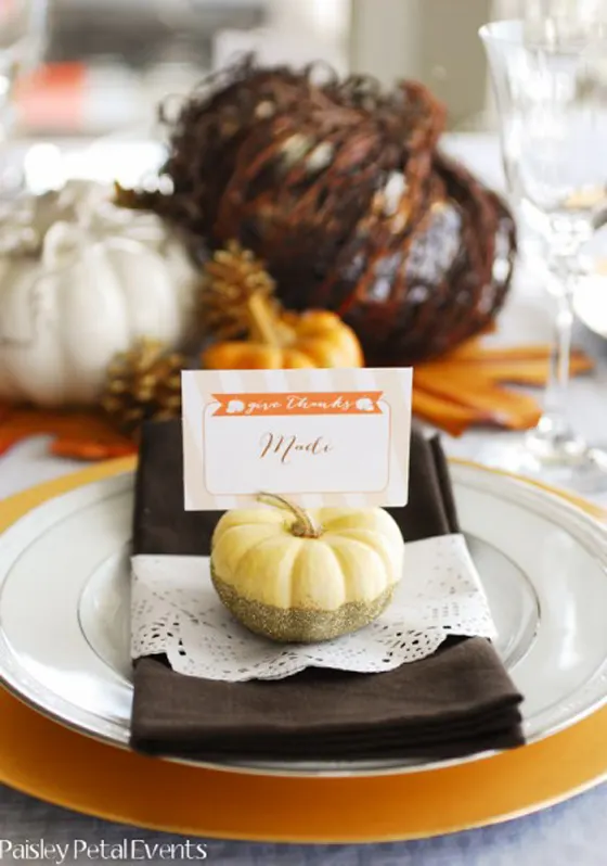 Pumpkin Name Card Display Fall Baby Shower