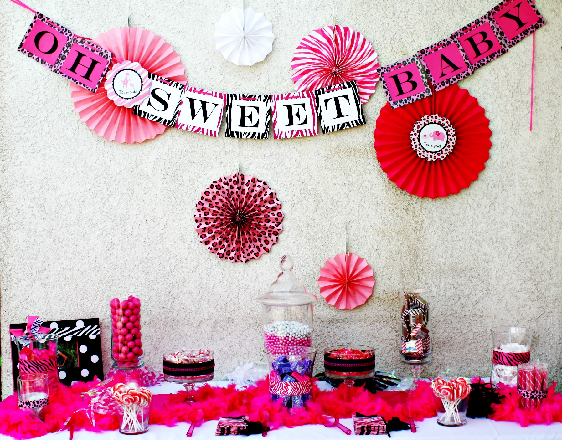 Pink Baby Shower Candy Buffet