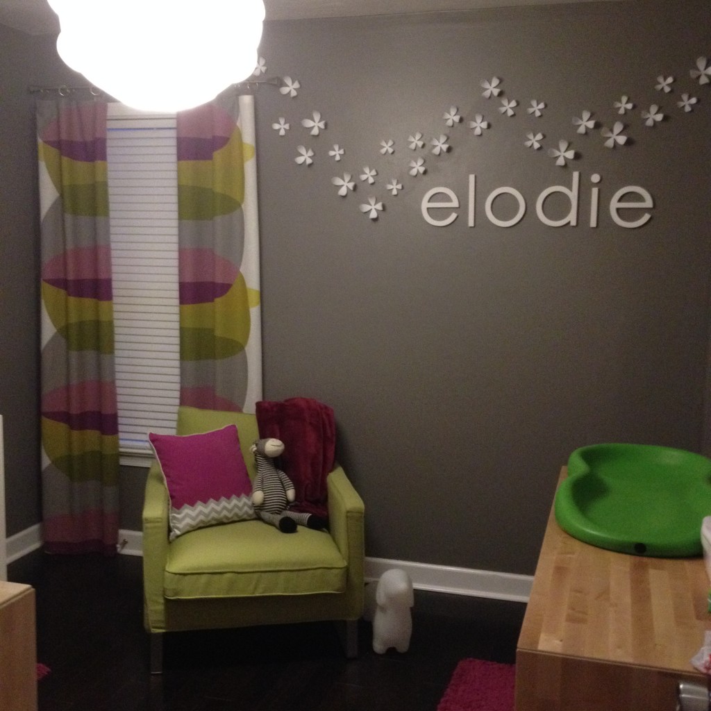 Gray Modern Girl Nursery Room View