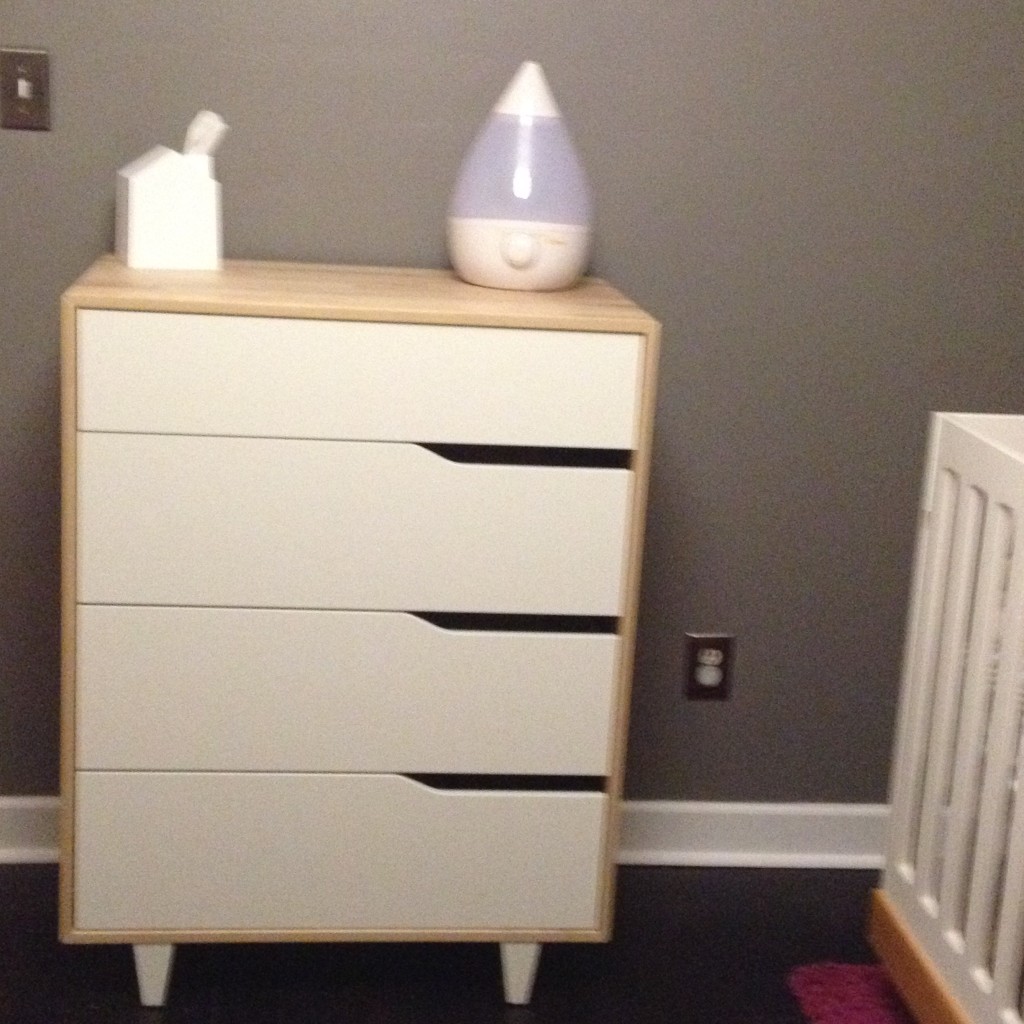 Gray Modern Girl Nursery Dresser