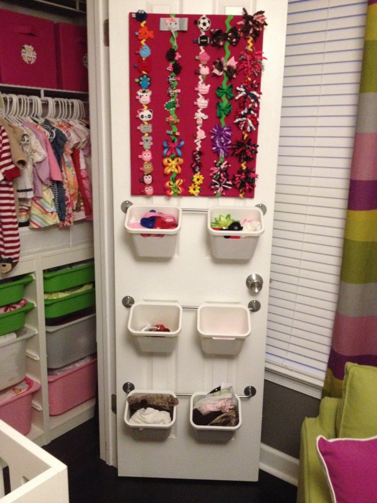Gray Modern Girl Nursery Closet Area