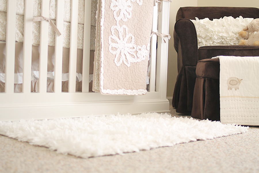 White and Fluffy Accent Rug