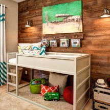 Modern Big Kid Room with Customized KURA Bed and Wood Accent Wall - Project Nursery