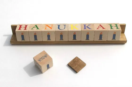 Wooden Toy Block Menorah