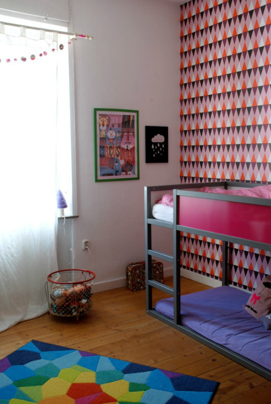 Customized Kura Bed in Pink and Purple Girl's Room
