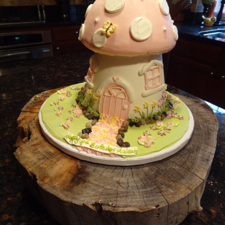 Fairy Mushroom Birthday Cake