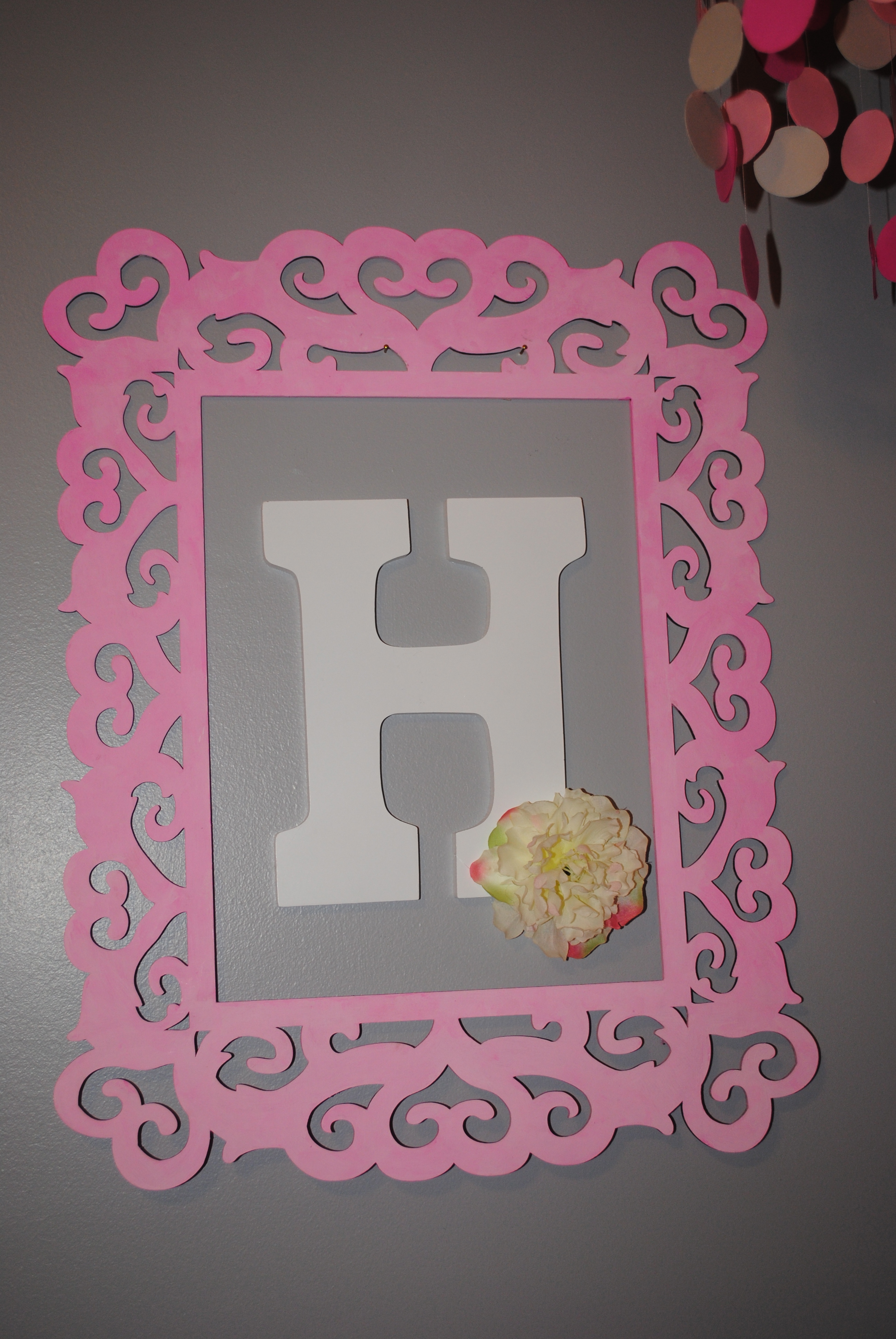 H Letter and Pink Frame