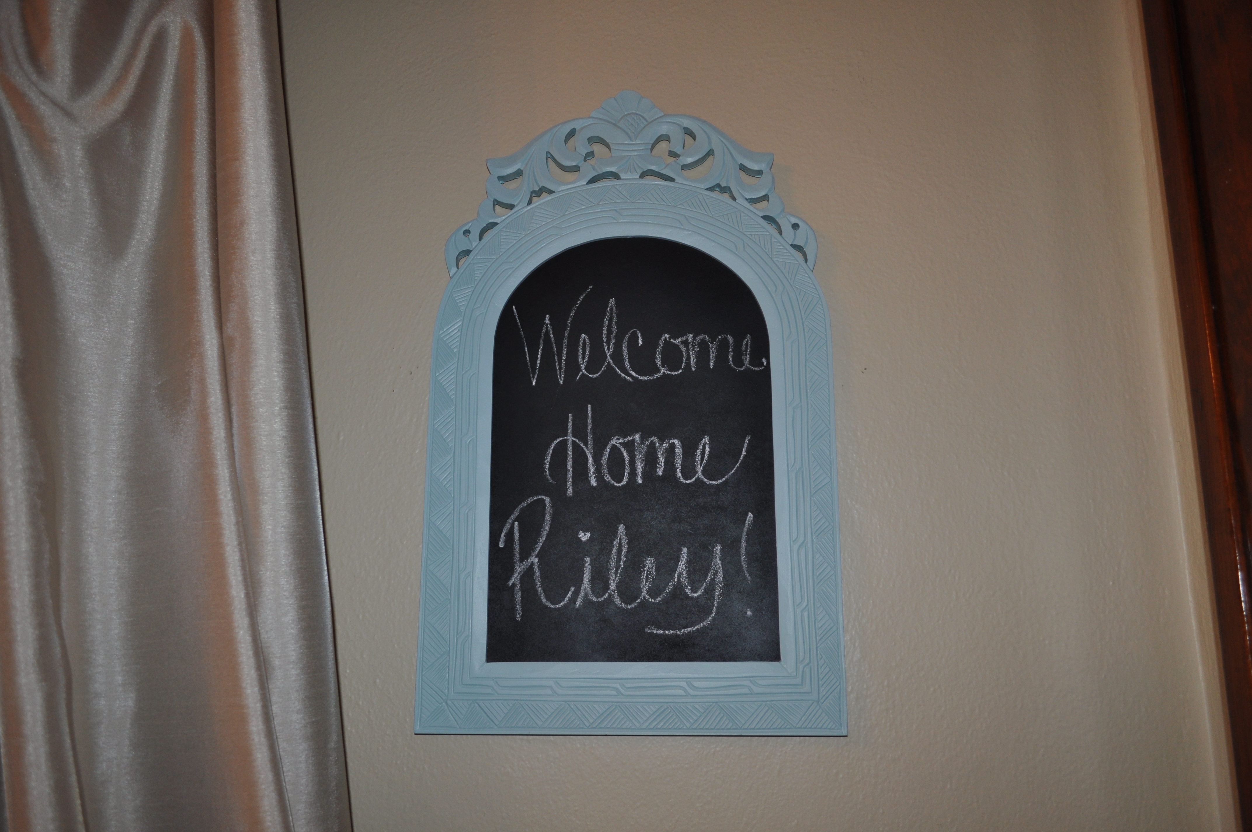 DIY Spray Painted Chalkboard