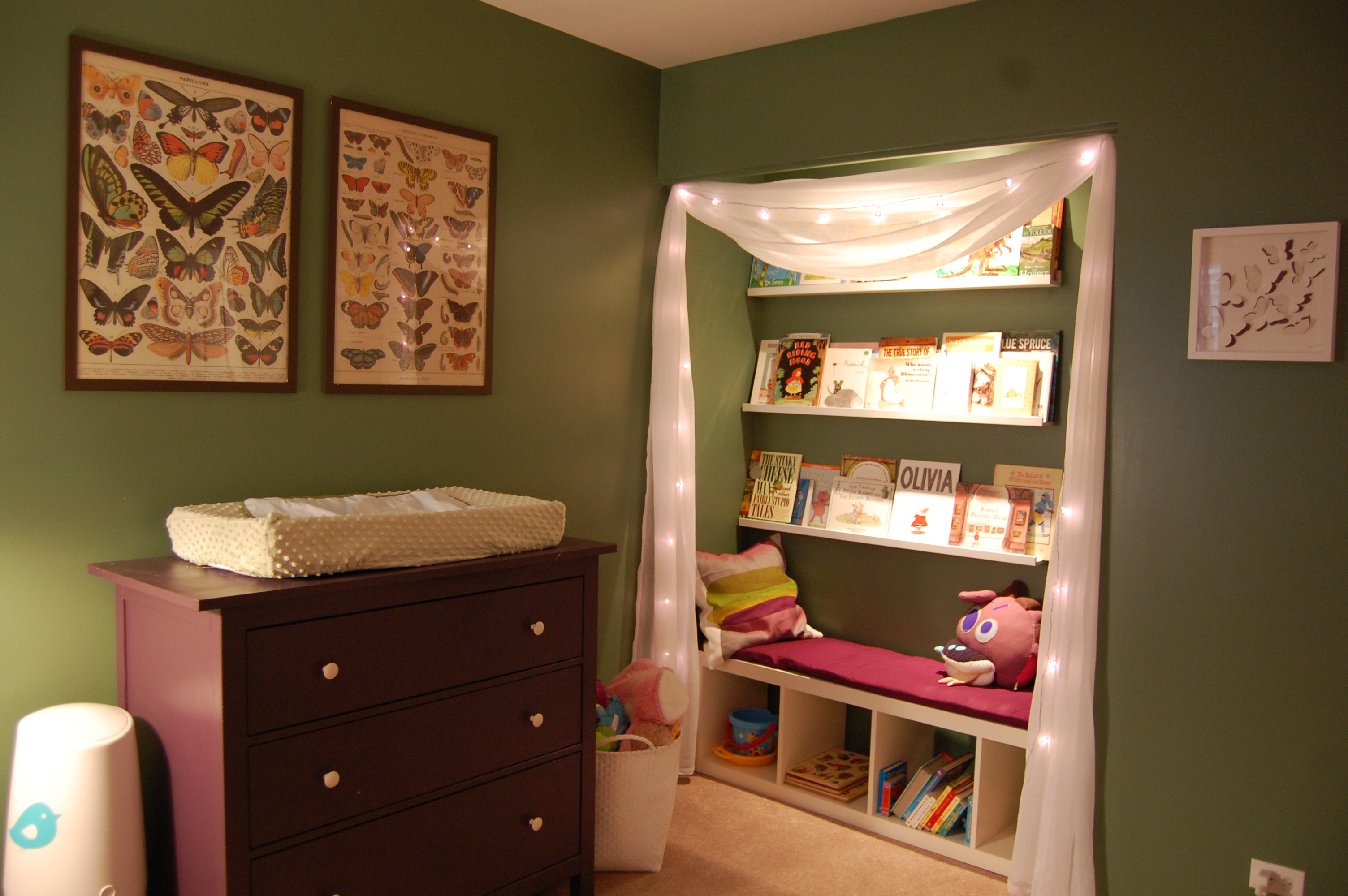 Nursery Closet Turned Cozy Book Nook