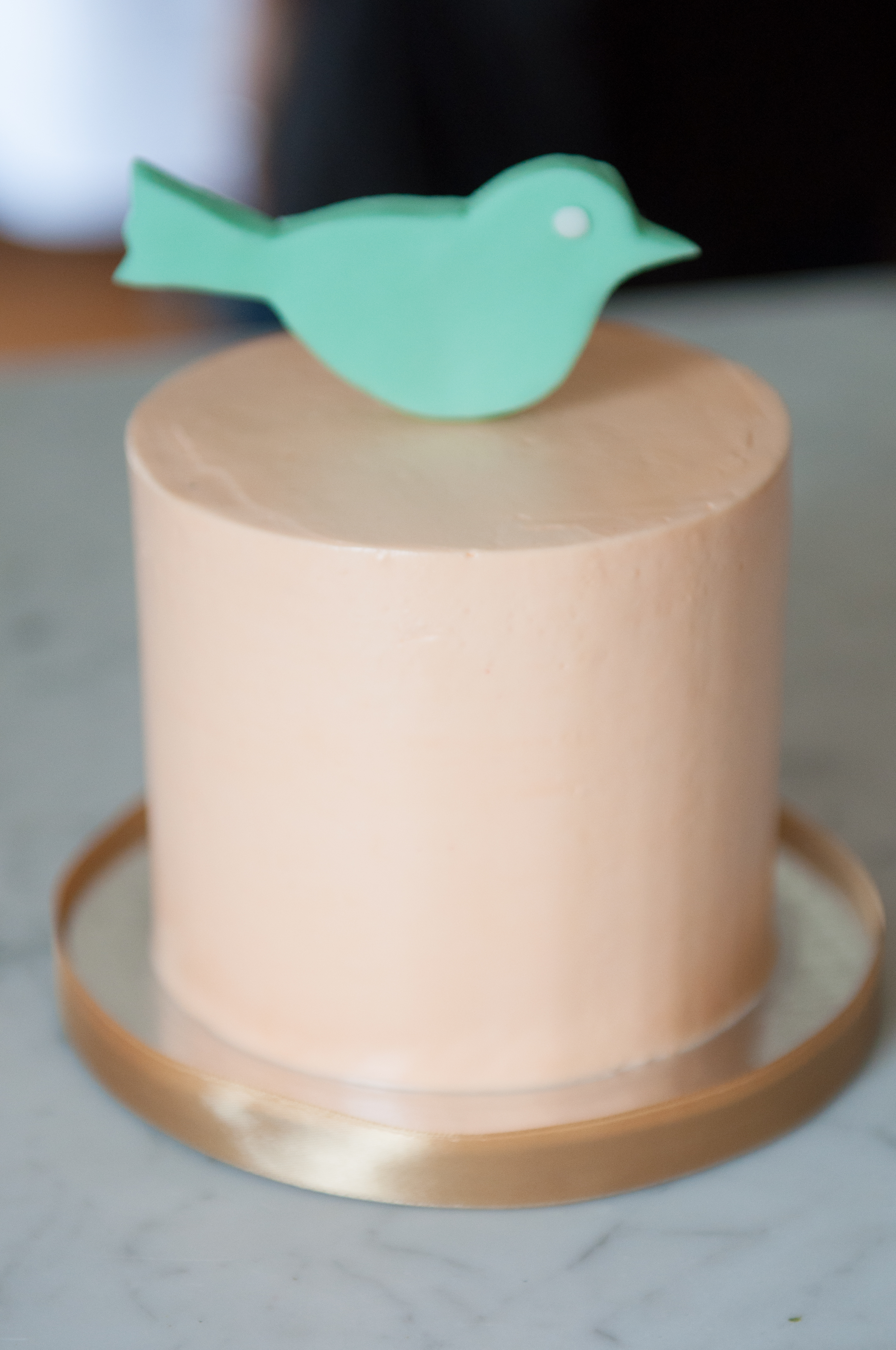 Peach Birdie First Birthday Smash Cake