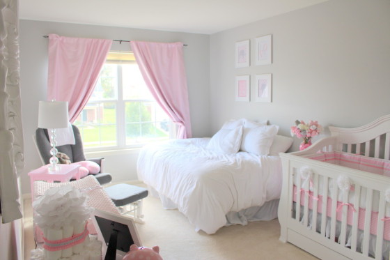 Elegant Pink and Grey Nursery