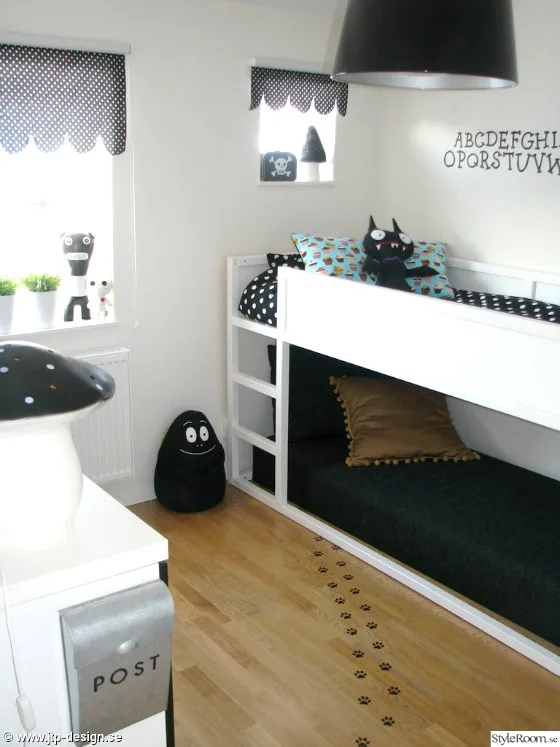 Black and White Big Kid Room with Customized KURA Bed - Project Nursery