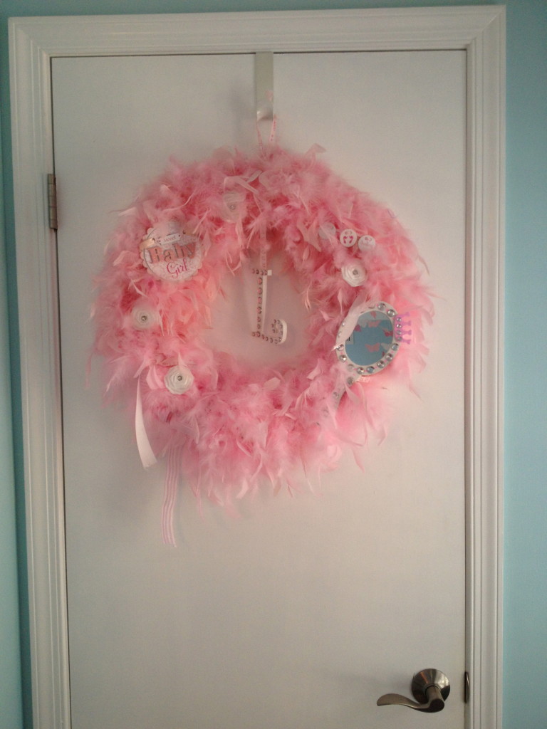 Pink Welcome Baby Girl Wreath