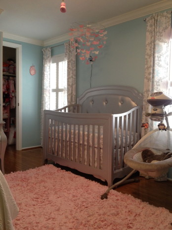 London's Lovely Aqua, Pink and Grey Nursery