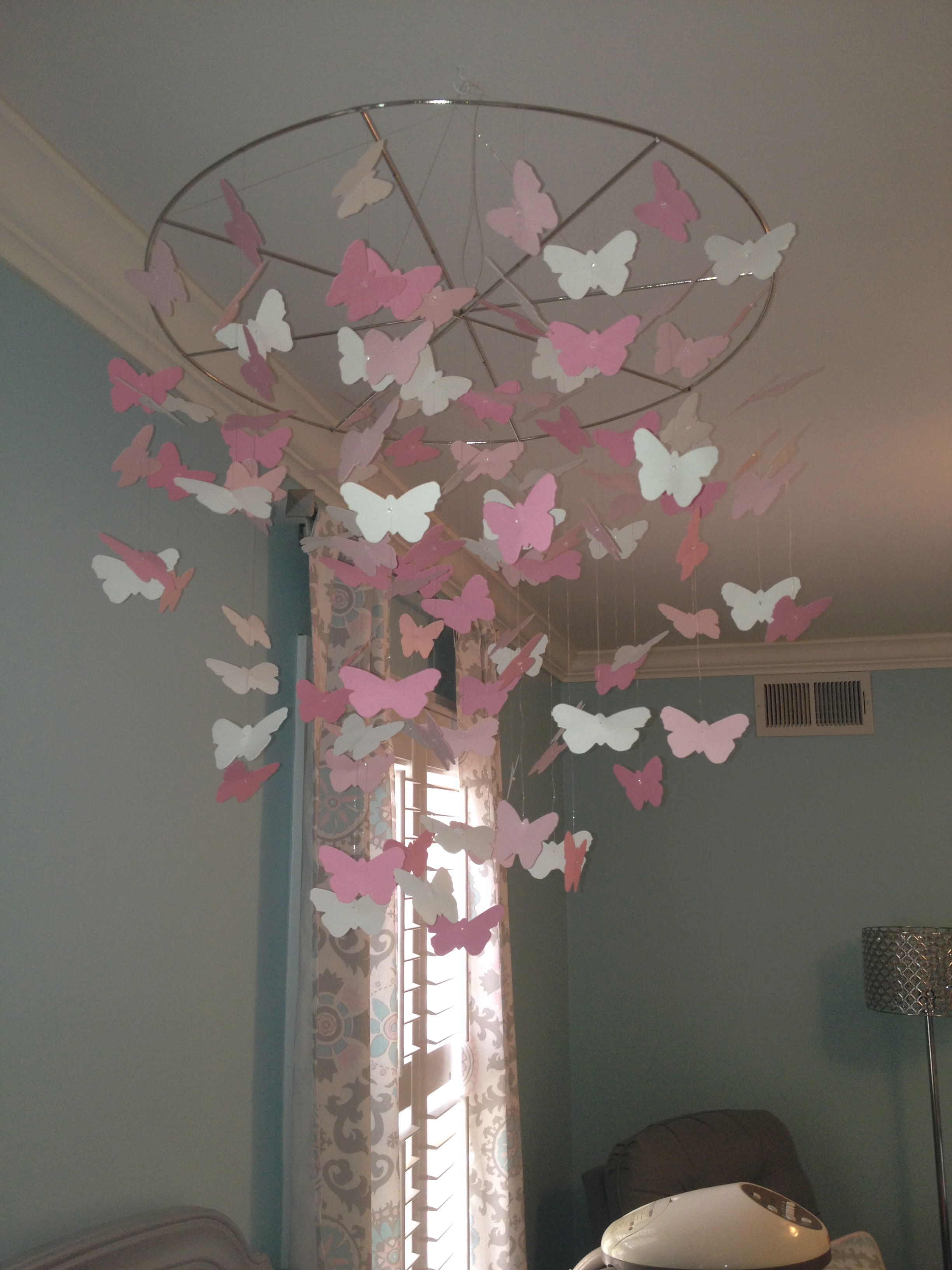 Pink Paper Butterfly Mobile from Pottery Barn Kids