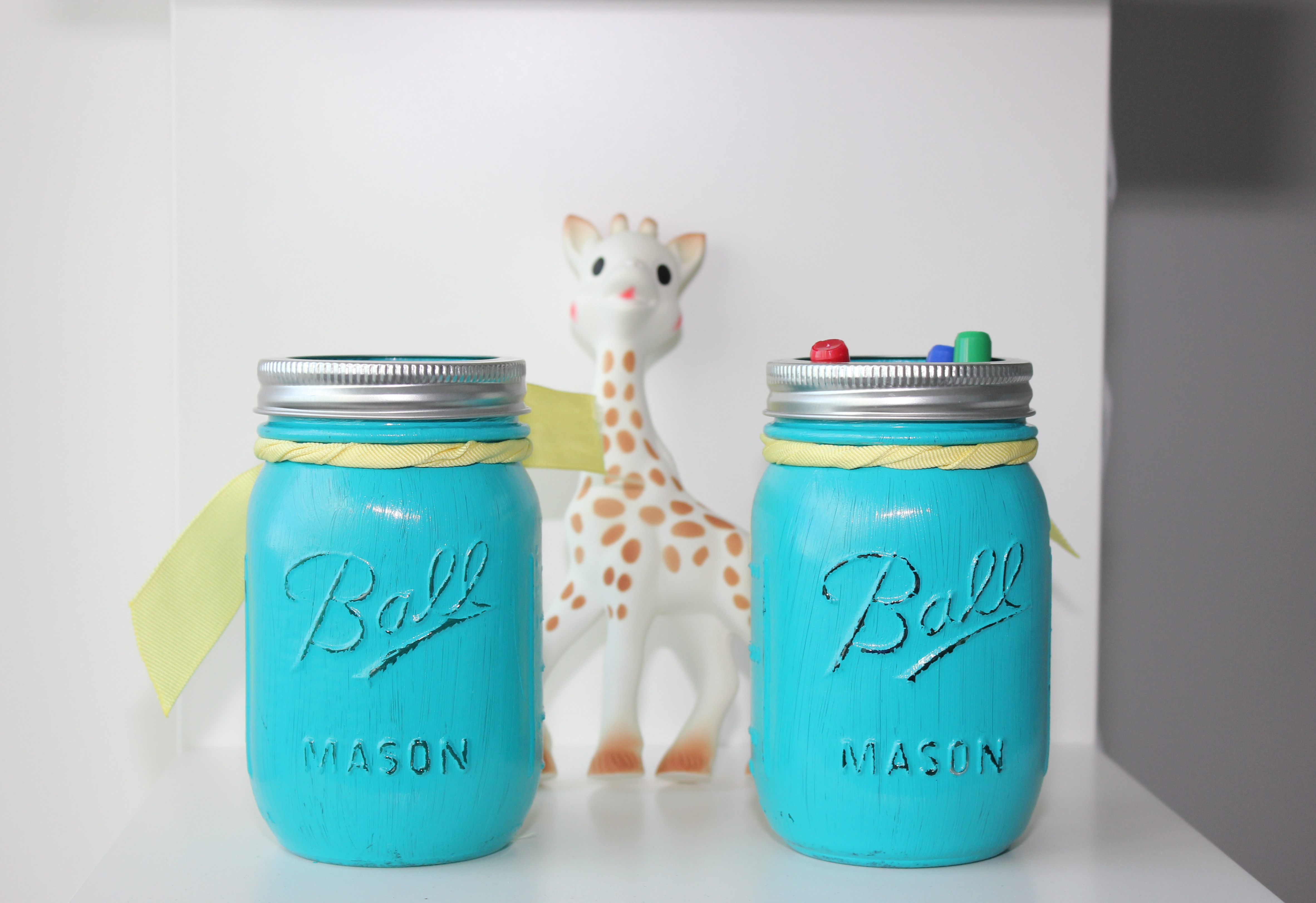 Baby Nursery Aqua Jelly Jar Art