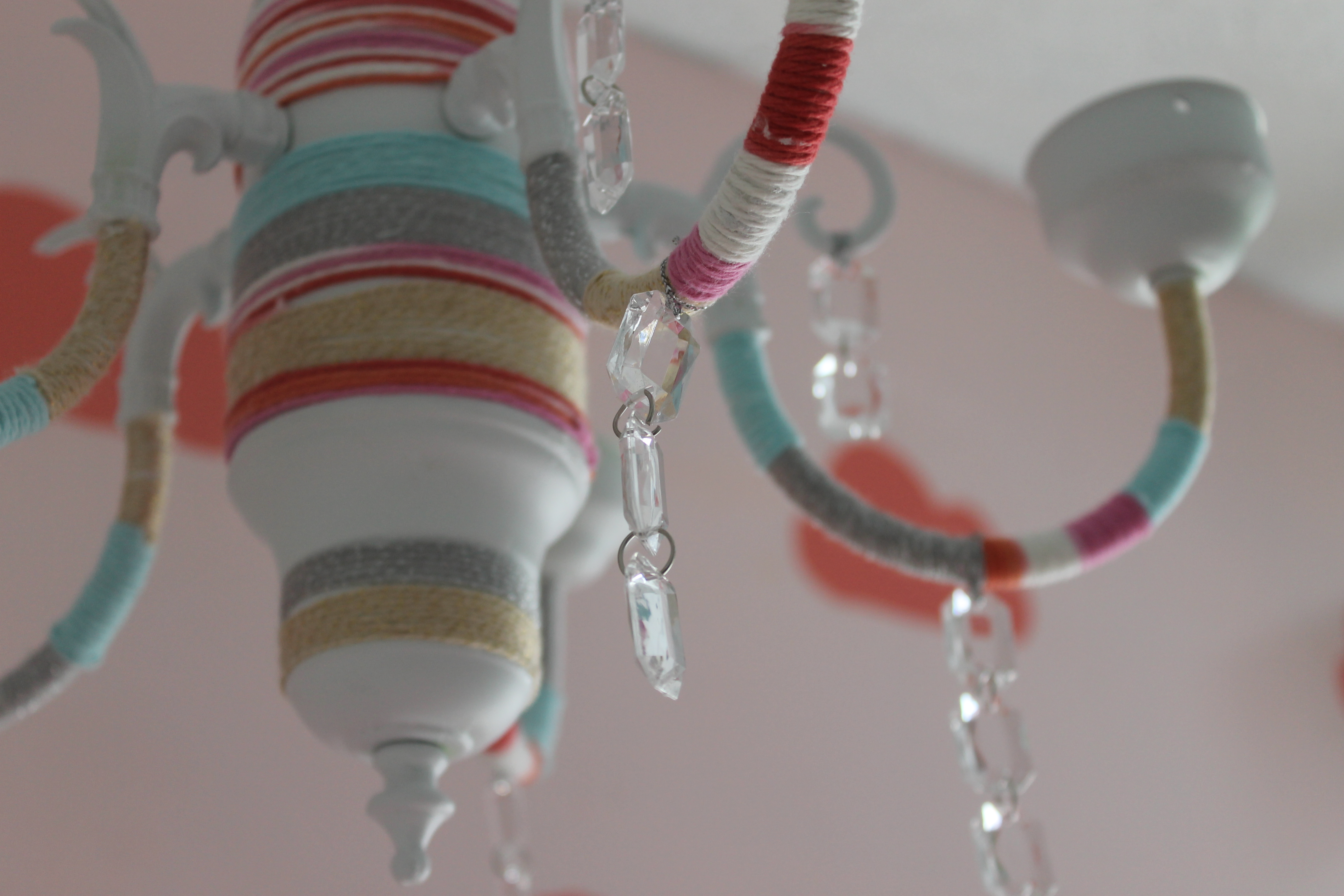 DIY Yarn Bombed Chandelier