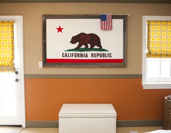 Orange and Brown Hunting Themed Room with California Bear Flag - Project Nursery