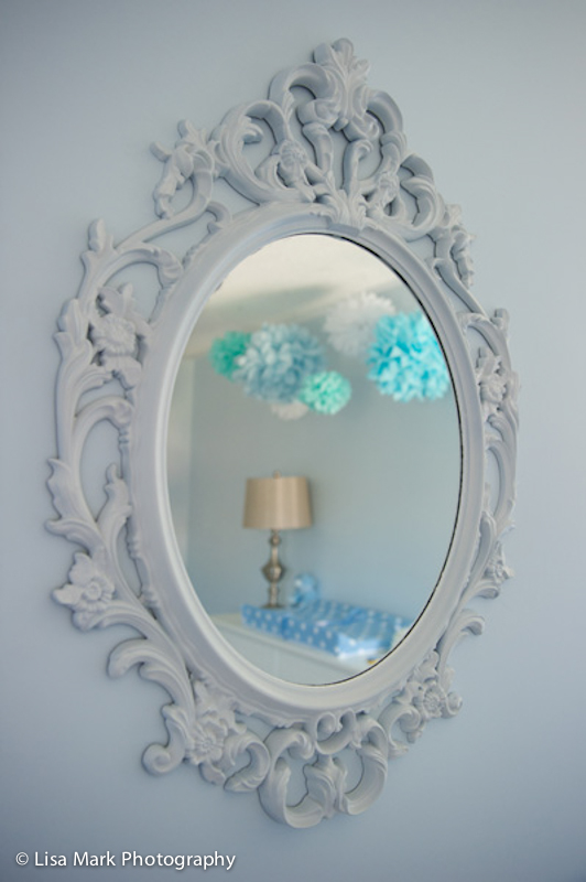 Spray Painted White Mirror