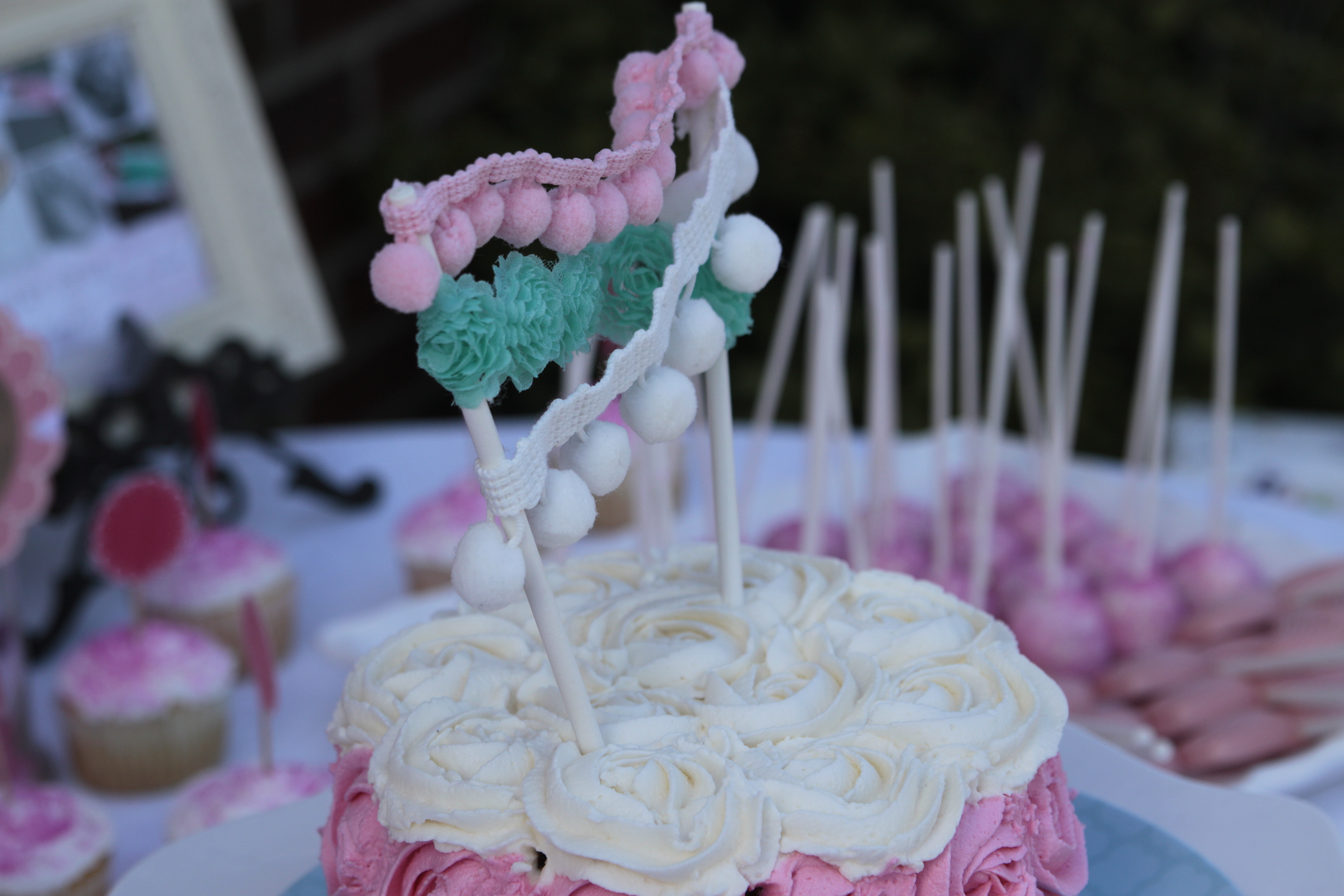 Cake Bunting with Fabric Bits