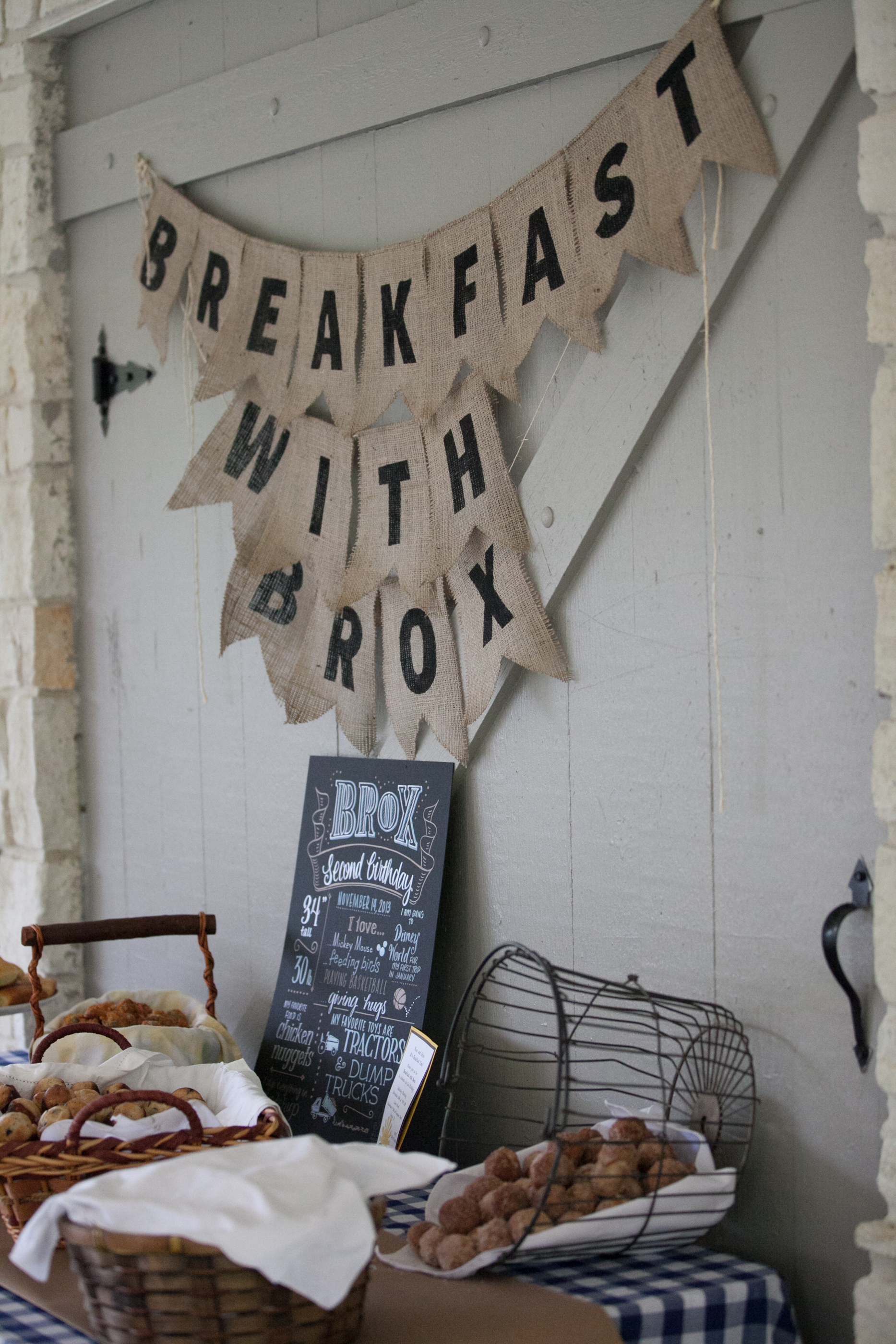 Breakfast with Brox Burlap Banner