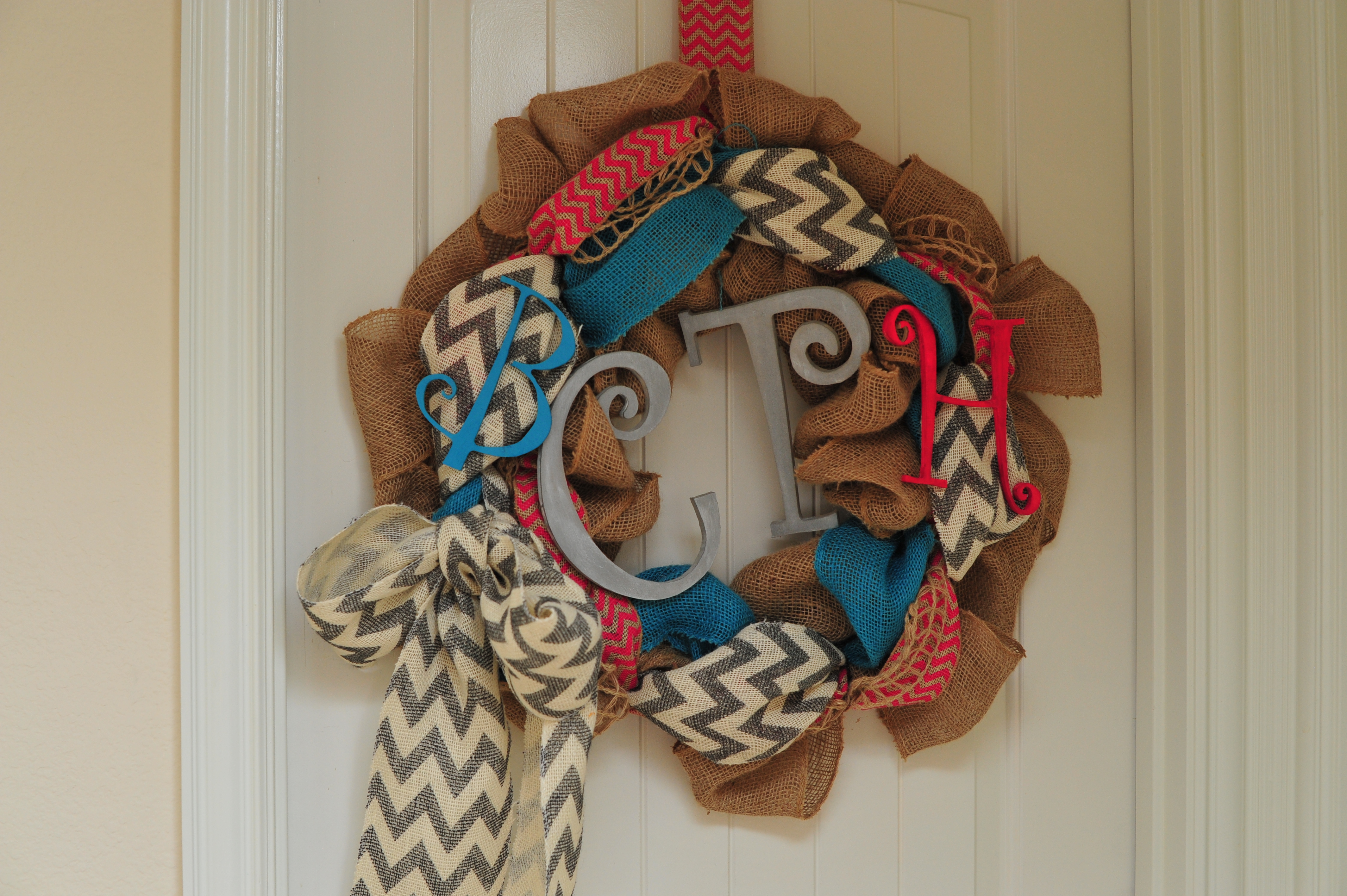 Wreath with Initials for Twins Nursery
