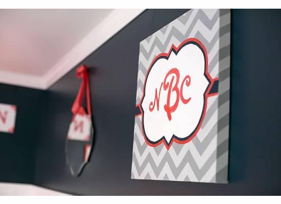 Personalized Chevron Canvas Art