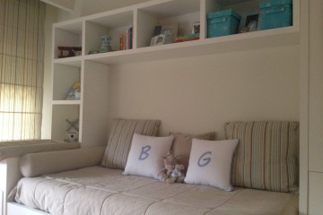 Blue and Beige Bedroom for Two Boys