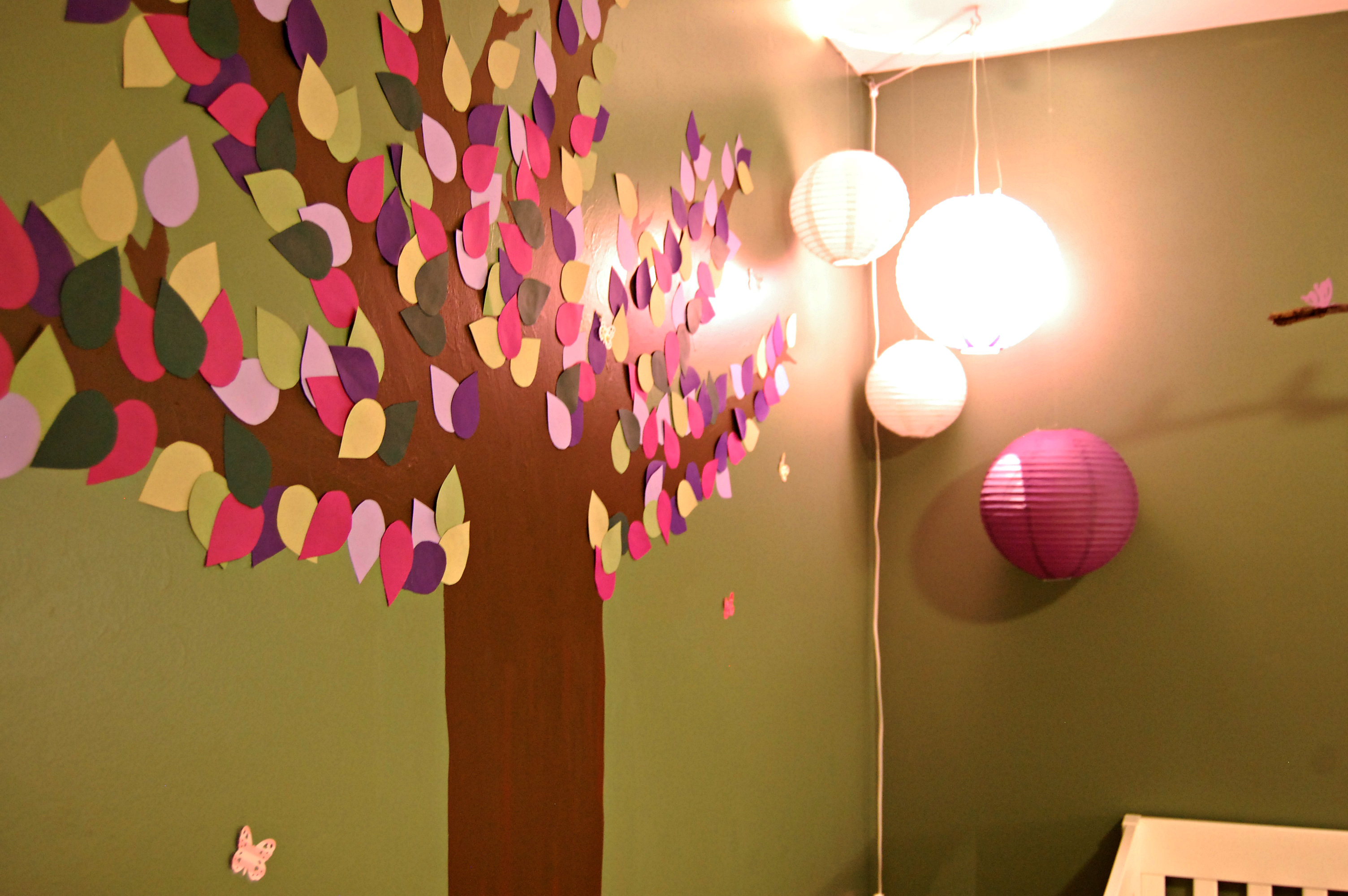 DIY Tree Mural for Baby Nursery