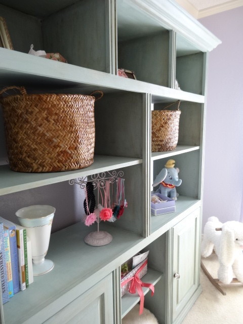 Refurbished Bookcase Using Anne Sloan's Duck Egg Chalk Paint Mixed with Old White