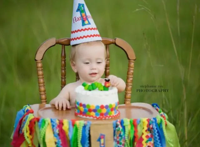 Very Hungry Caterpillar Birthday Party Smash Cake - Project Nursery