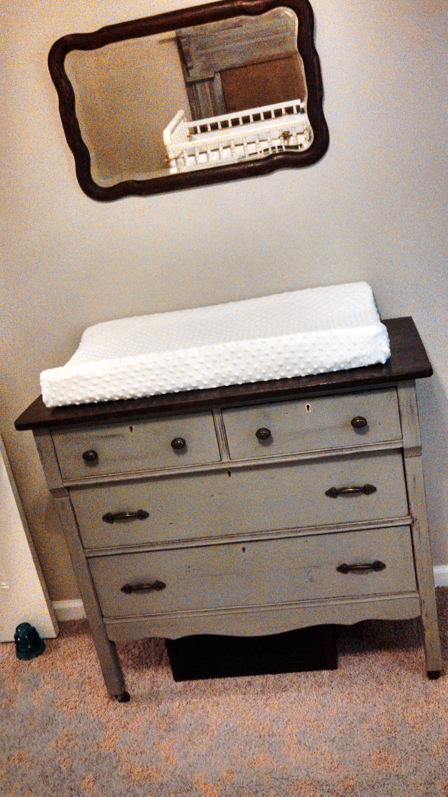 Antique Chest Used as Diaper Station