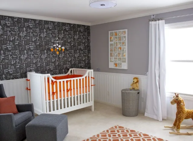 Modern Orange, Gray and White Nursery - Project Nursery
