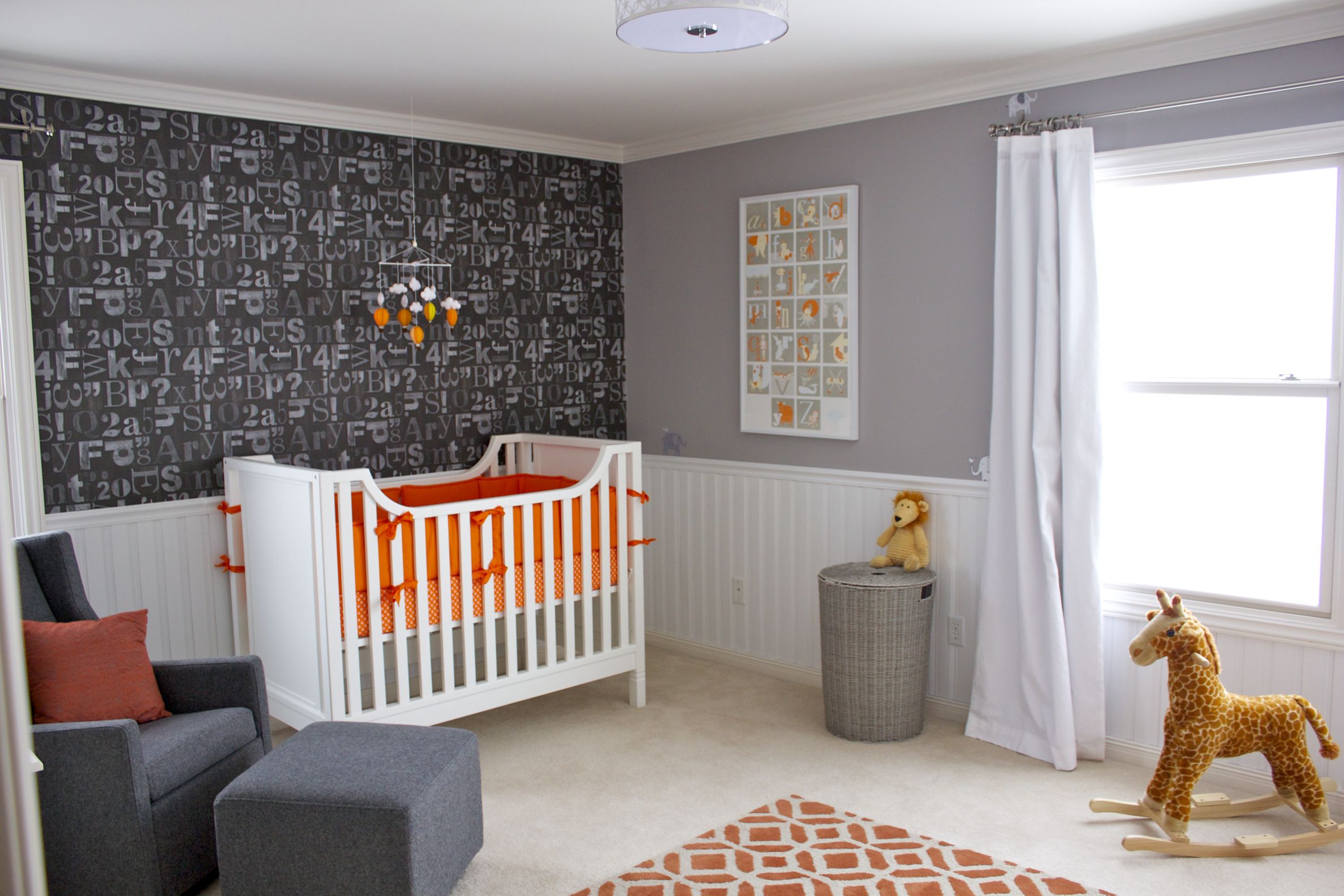 Orange Gray and White Nursery Room Project Nursery