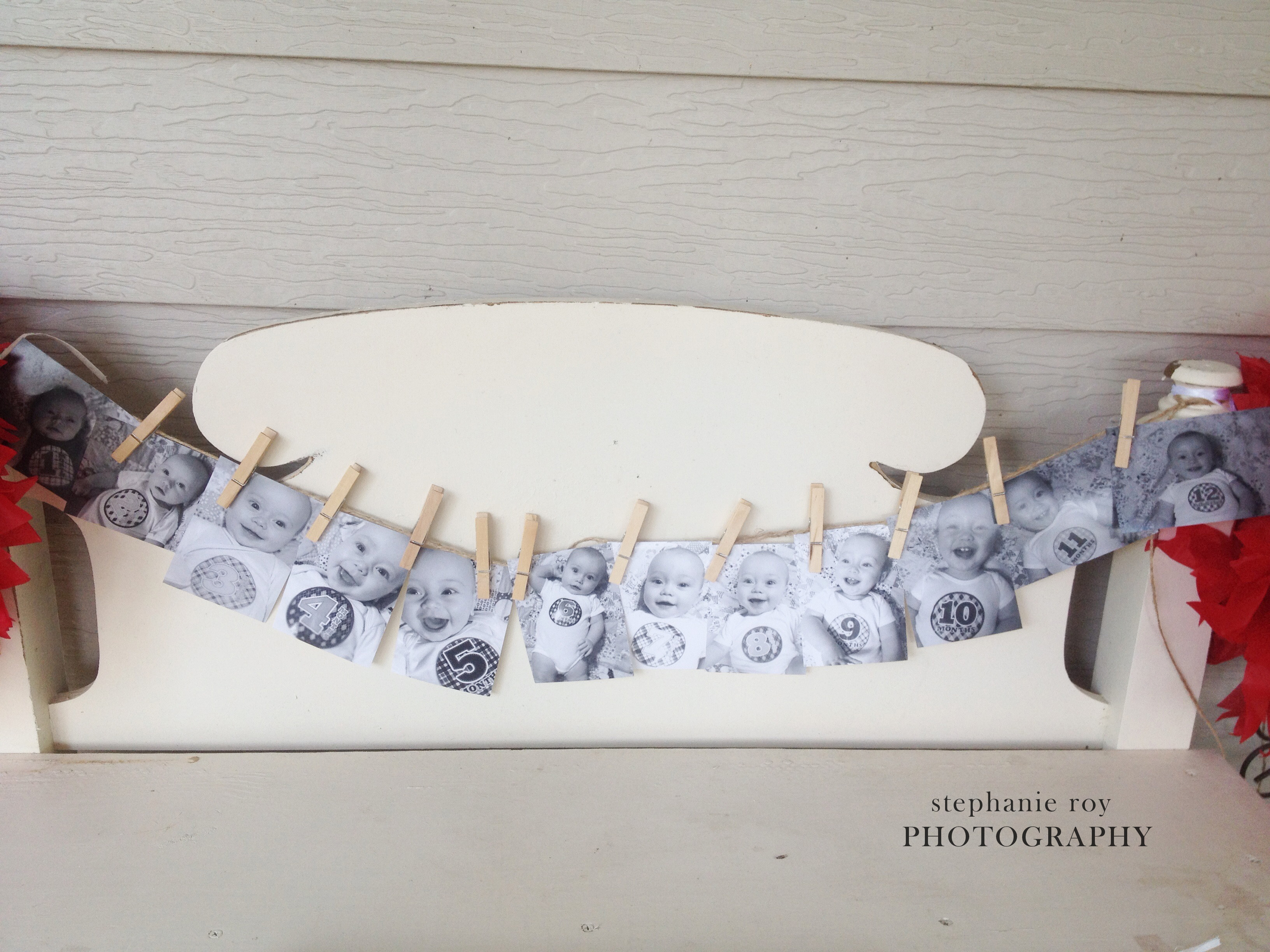 Photo Clothesline of Baby Pictures